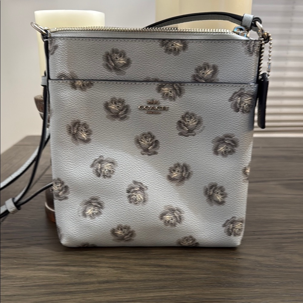 Coach Gray Floral Crossbody Bag